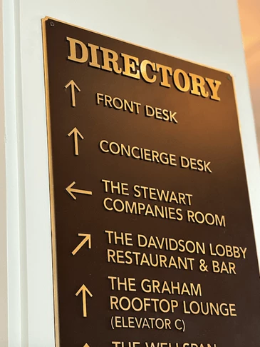 Directory and Wayfinding Signage | Hospitality & Lodging